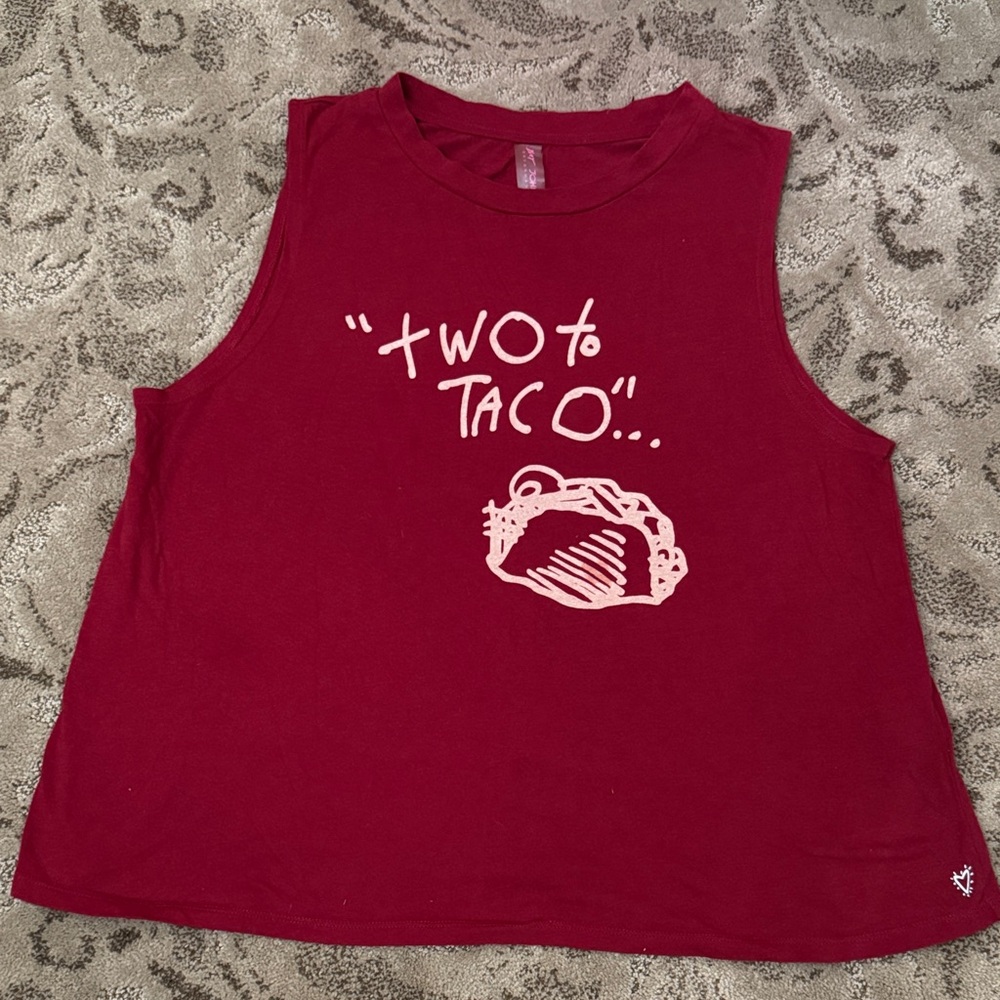 Red Sleeveless Graphic Tee